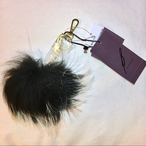 NWT Brian Atwood Pom Pom Fur Bag Charm